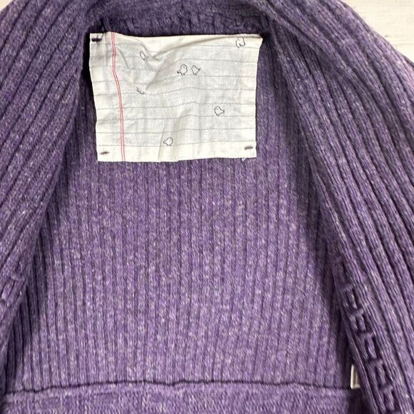 Anthropologie Canary‎ Wool Blend Purple Ribbed Cardigan Sweater Small - Picture 5 of 9